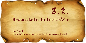 Braunstein Krisztián névjegykártya